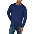 thumbnail image 1 of Club Room Men's Solid Crew Neck Merino Wool Blend Sweater Blue Size Large, 1 of 2