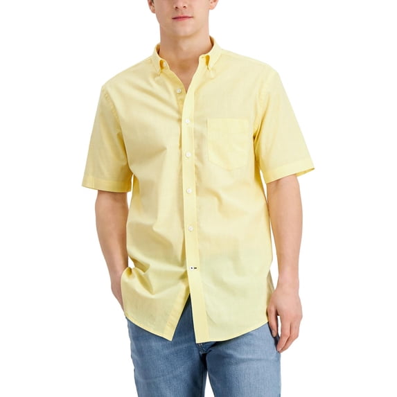 Club Room Mens Micro Check Stretch Button-Down Shirt