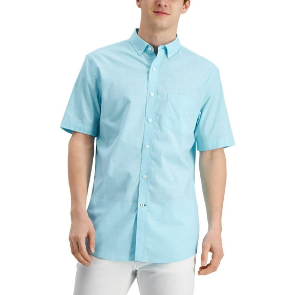 Club Room Mens Micro Check Stretch Button-Down Shirt