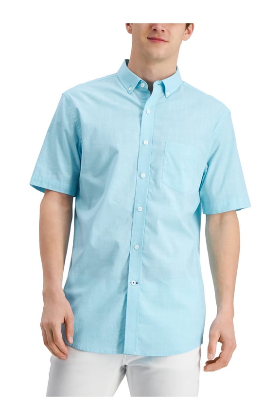 Mens Micro Check Stretch Button-Down Shirt