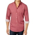 thumbnail image 1 of Club Room Mens Micro-Diamond Button Up Shirt, Red, Small, 1 of 1