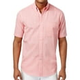 thumbnail image 1 of Club Room Mens Mirco-Check Button Up Shirt, Red, Small, 1 of 2