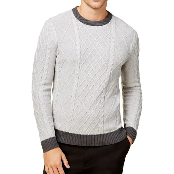Club Room Mens Mixed Cable Pullover Sweater, Grey, XXX-Large