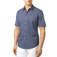 thumbnail image 1 of Club Room Mens Multi-Sport SS Button Up Shirt, Blue, Large, 1 of 2