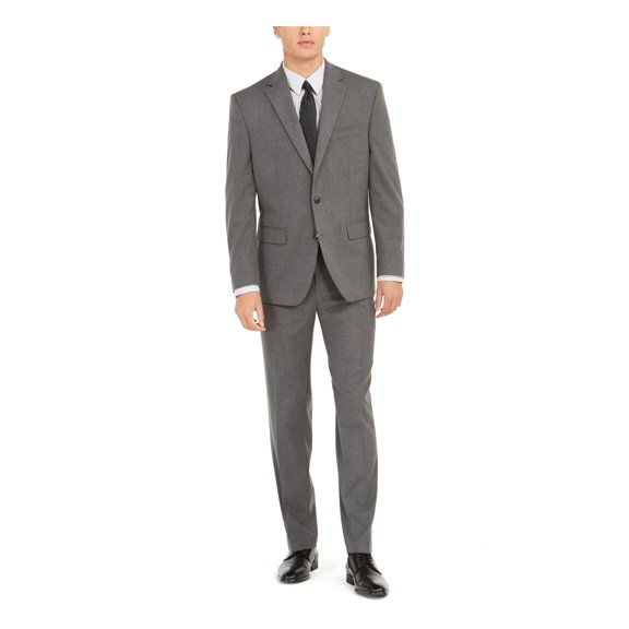 Club Room Mens Office Business Two-Button Suit Gray 40R