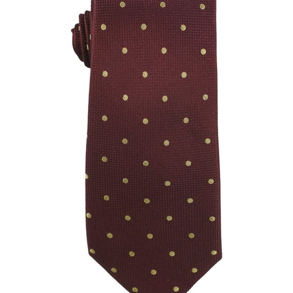 Club Room Mens Oxford Dot Self-tied Necktie, Red, One Size