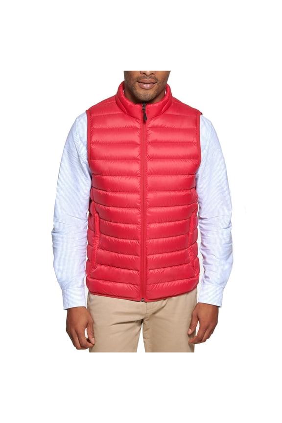 Mens Packable Quilted Vest, Red, Small