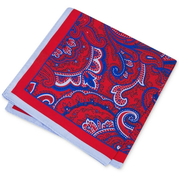 Club Room Mens Paisley Pocket Square, Red, One Size