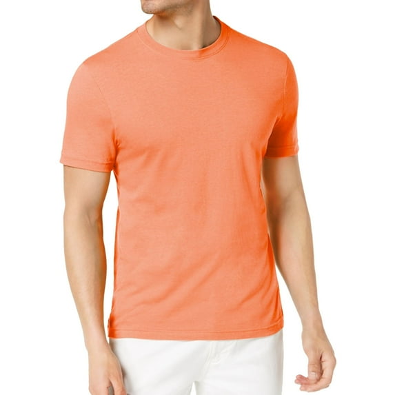 Club Room Mens Performance Basic T-Shirt, Orange, Small