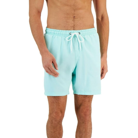 Club Room Mens Quick Dry Performance Solid 7 Swim Trunks Spring Mint S