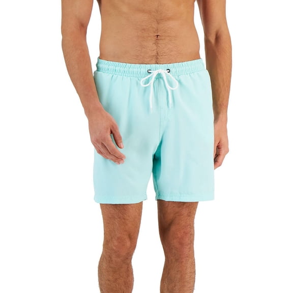 Club Room Mens Quick Dry Performance Solid 7 Swim Trunks Spring Mint S