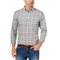 thumbnail image 1 of Club Room Mens Plaid Button Up Shirt, Grey, Medium, 1 of 1
