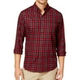 thumbnail image 1 of Club Room Mens Plaid Button Up Shirt, Red, Small, 1 of 2