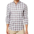 thumbnail image 1 of Club Room Mens Plaid Button Up Shirt, White, Small, 1 of 1