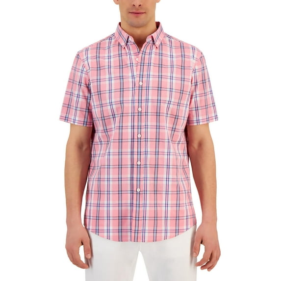 Club Room Mens Plaid Cotton Button-Down Shirt