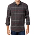 thumbnail image 1 of Club Room Mens Plaid LS Button Up Shirt, Grey, XX-Large, 1 of 2