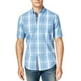 thumbnail image 1 of Club Room Mens Plaid Pocket Button Up Shirt, Blue, Small, 1 of 2