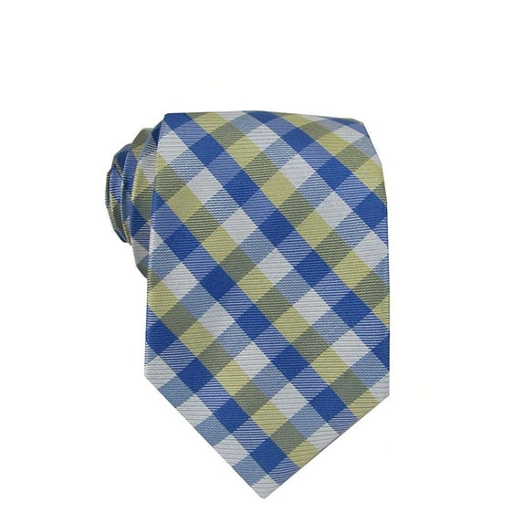 Club Room Mens Plaid Self-tied Necktie, Blue, Classic (57 To 59 in.)