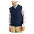thumbnail image 1 of Club Room Mens Solid V Neck Sweater Vest Navy Blue S, 1 of 3