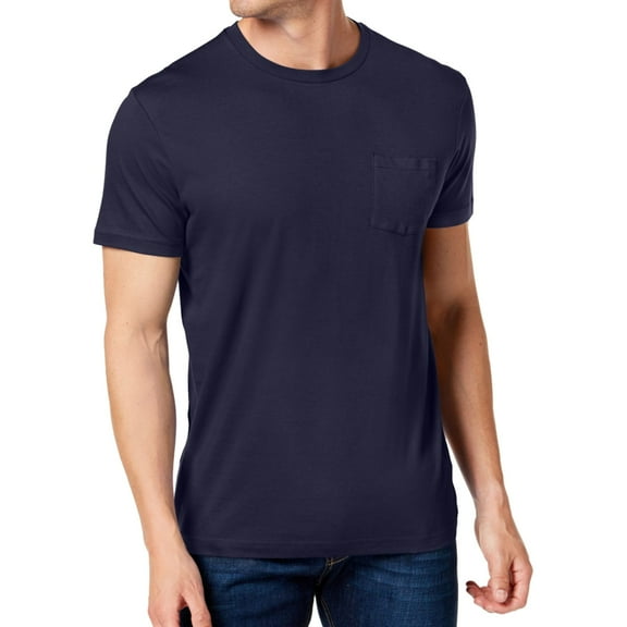 Club Room Mens Pocket Basic T-Shirt, Blue, Small
