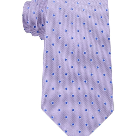 Club Room Mens Polka Dot Self-tied Necktie, Purple, One Size
