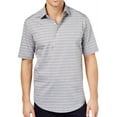 thumbnail image 1 of Club Room Mens Popover Polo Shirt, Grey, Small, 1 of 3