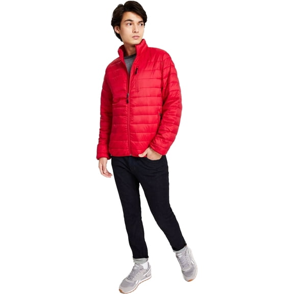 Club Room Mens Puffer Jacket Coat XL Red Solid