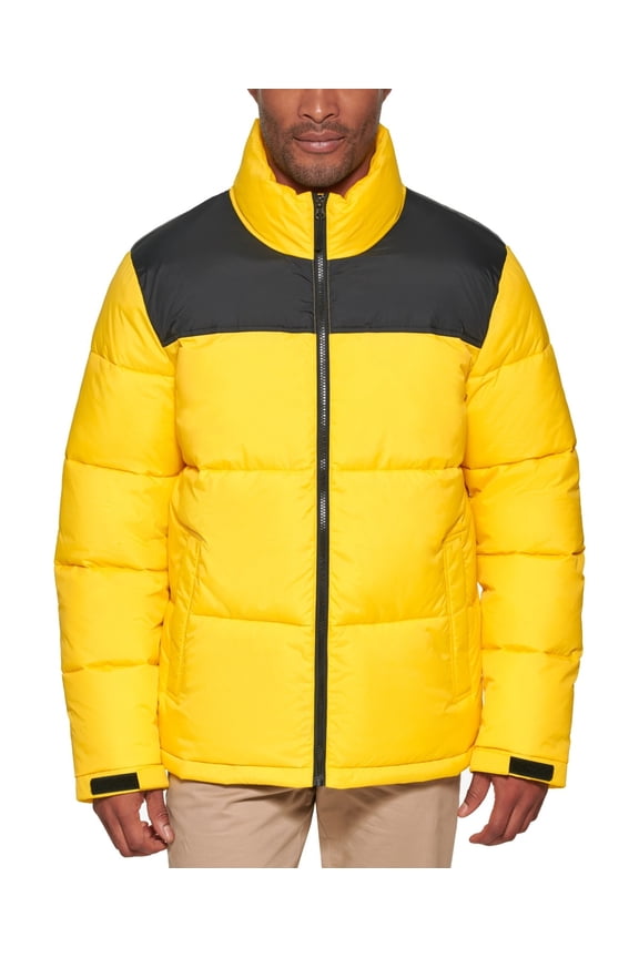 Mens Puffer Jacket Coat XXL Yellow Solid