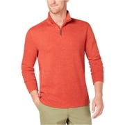 Club Room Mens Quarter-Zip Pullover Sweater, Orange, XX-Large