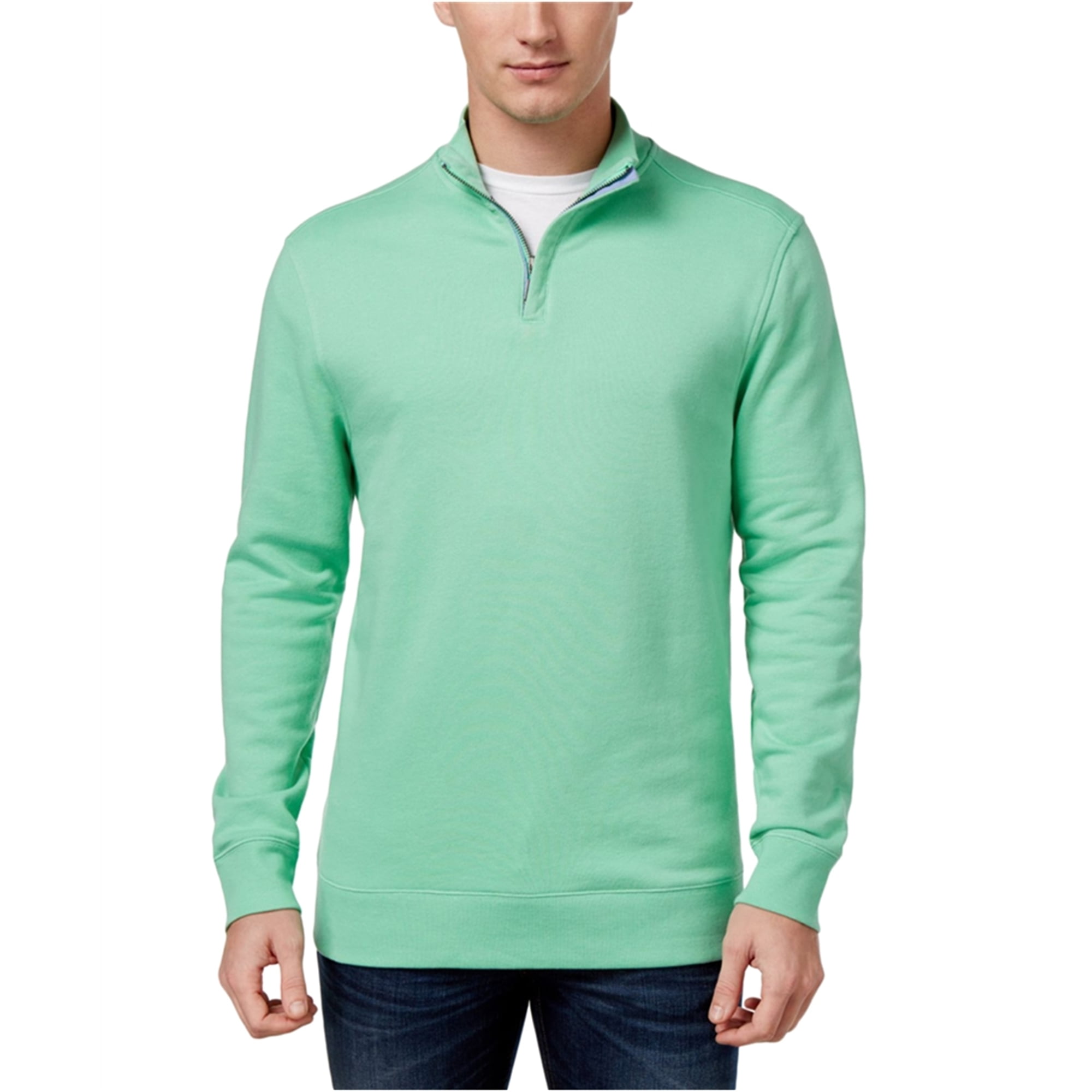 Club Room Mens Quarter Zip Sweatshirt Green Medium Walmart