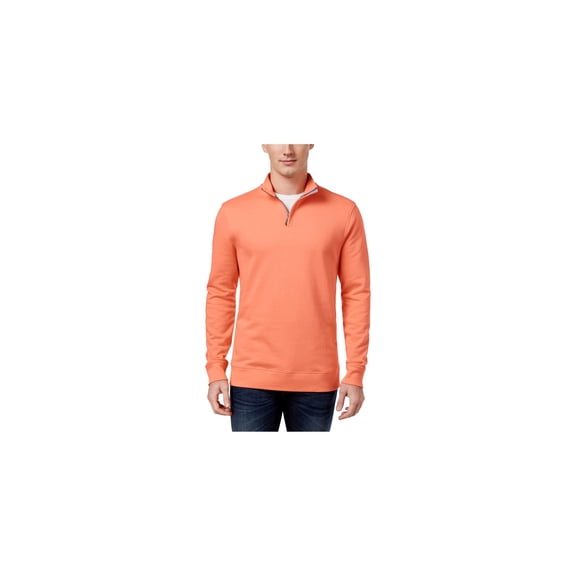 Club Room Mens Quarter-Zip Sweatshirt, Orange, Medium