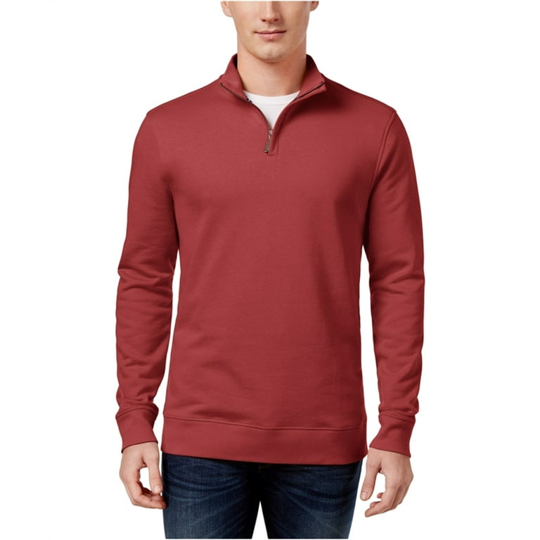Club Room Mens Quarter-Zip Sweatshirt, Orange, Small