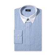 Club Room Mens Regular Fit Wrinkle Free Button Down Shirt 15-32/33, Blue