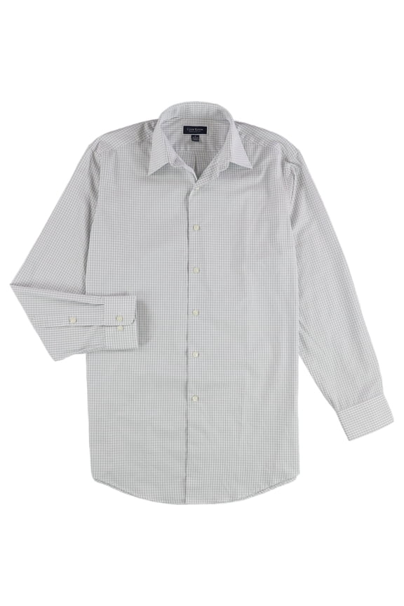 Mens Regular-Fit Button Down Dress Shirt, Grey, Medium