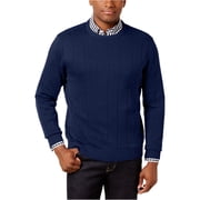 Club Room Mens Ribbed Knit Sweater, Blue, XX-Large