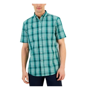 Club Room Mens Short Sleeve Collared Button-Down Shirt