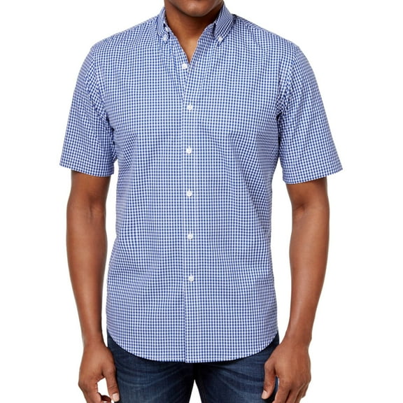 Club Room Mens Skylark Button Up Shirt, Blue, Small