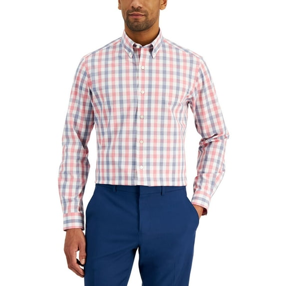 Club Room Mens Slim Fit Button-Down Dress Shirt