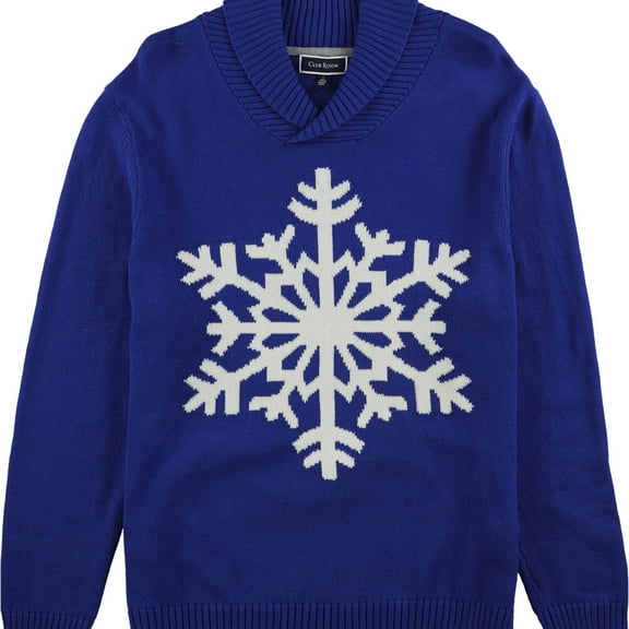 Club Room Mens Snowflake Pullover Sweater, Blue, X-Large