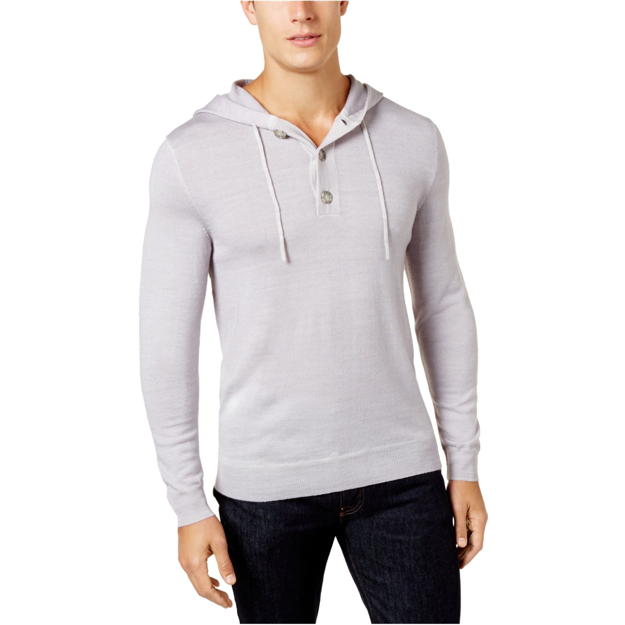 Club Room Mens Soft Knit Hoodie Sweatshirt, Grey, X-Large