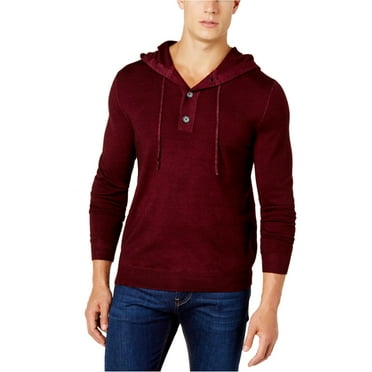 Club Room Mens Soft Knit Hoodie Sweatshirt, Purple, X-Large