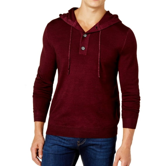 Club Room Mens Soft Knit Hoodie Sweatshirt, Purple, X-Large