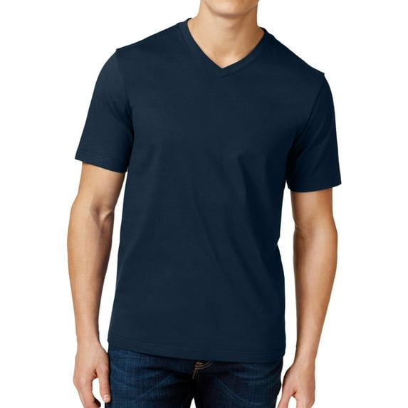 Club Room Mens Solid Basic T-Shirt, Blue, Small