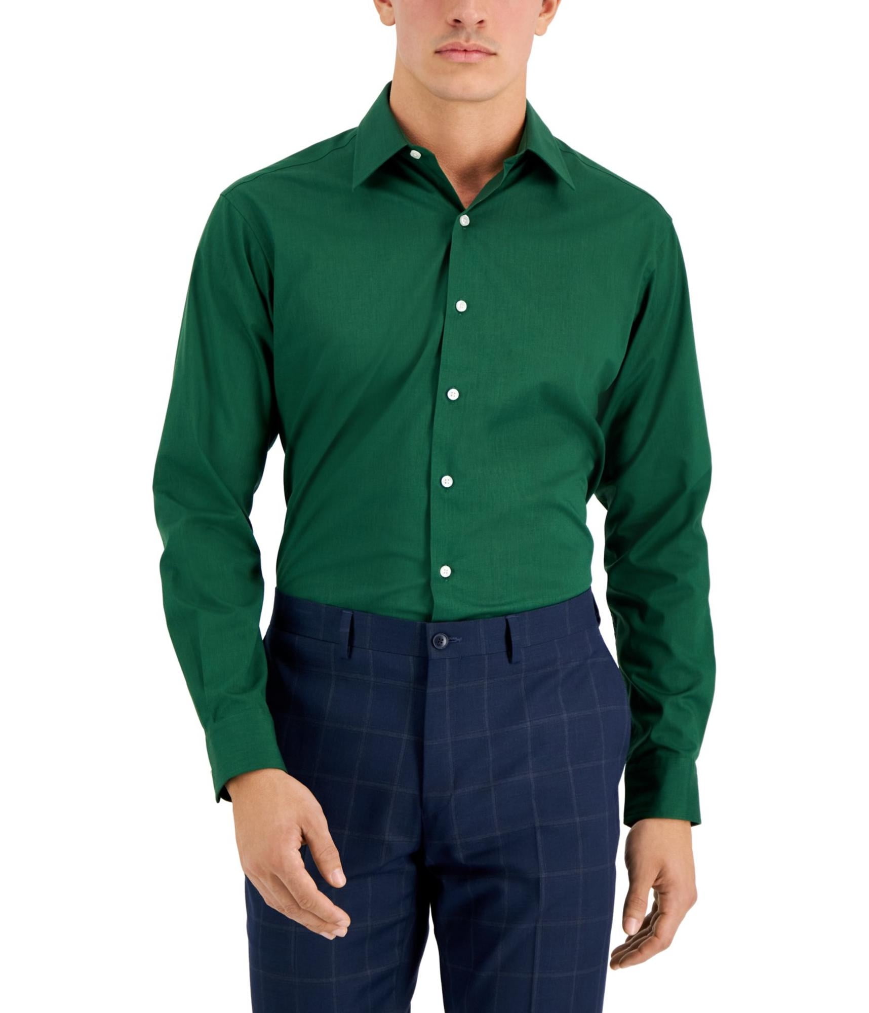 Club Room Mens Solid Button Down Dress Shirt, Green, 1616.5 — free download