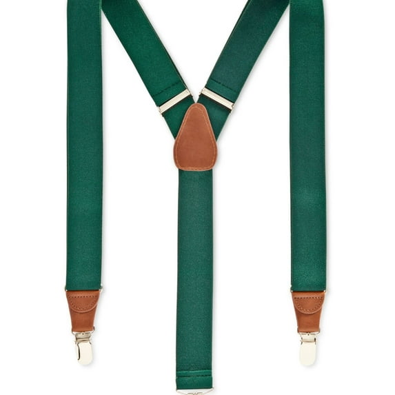 Club Room Mens Solid Woven Suspenders, Green, One Size