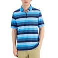 thumbnail image 1 of Club Room Mens Sporty Digital Stripe Polo Shirt Blue Paradise S, 1 of 1