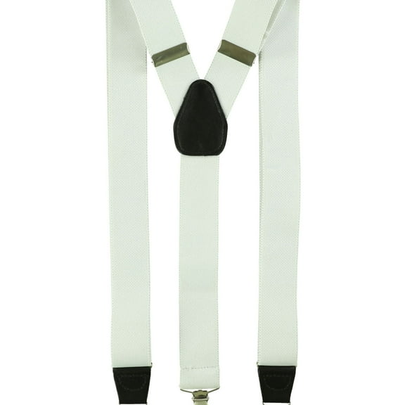 Club Room Mens Stretch Medium Suspenders, White, One Size