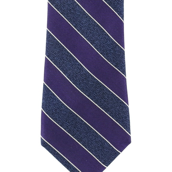 Club Room Mens Stripe Self-tied Necktie, Purple, One Size