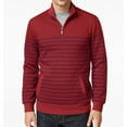thumbnail image 1 of Club Room Mens Striped 1/4 Zip Sweatshirt, Red, X-Large, 1 of 2