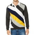 thumbnail image 1 of Club Room Mens Striped Rugby Polo Sweater, Grey, Medium, 1 of 2